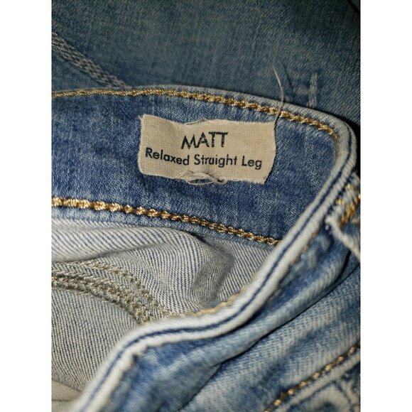 Men's MAVI Jeans 33X32 "Matt Relaxed Straight Leg Distressed - Picture 3 of 6